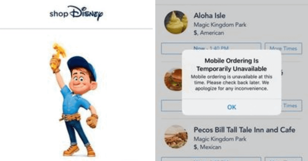 shopDisney down