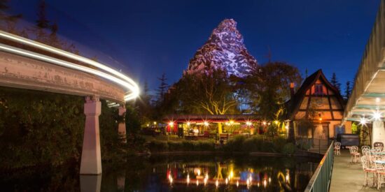 disneyland at night matterhorn