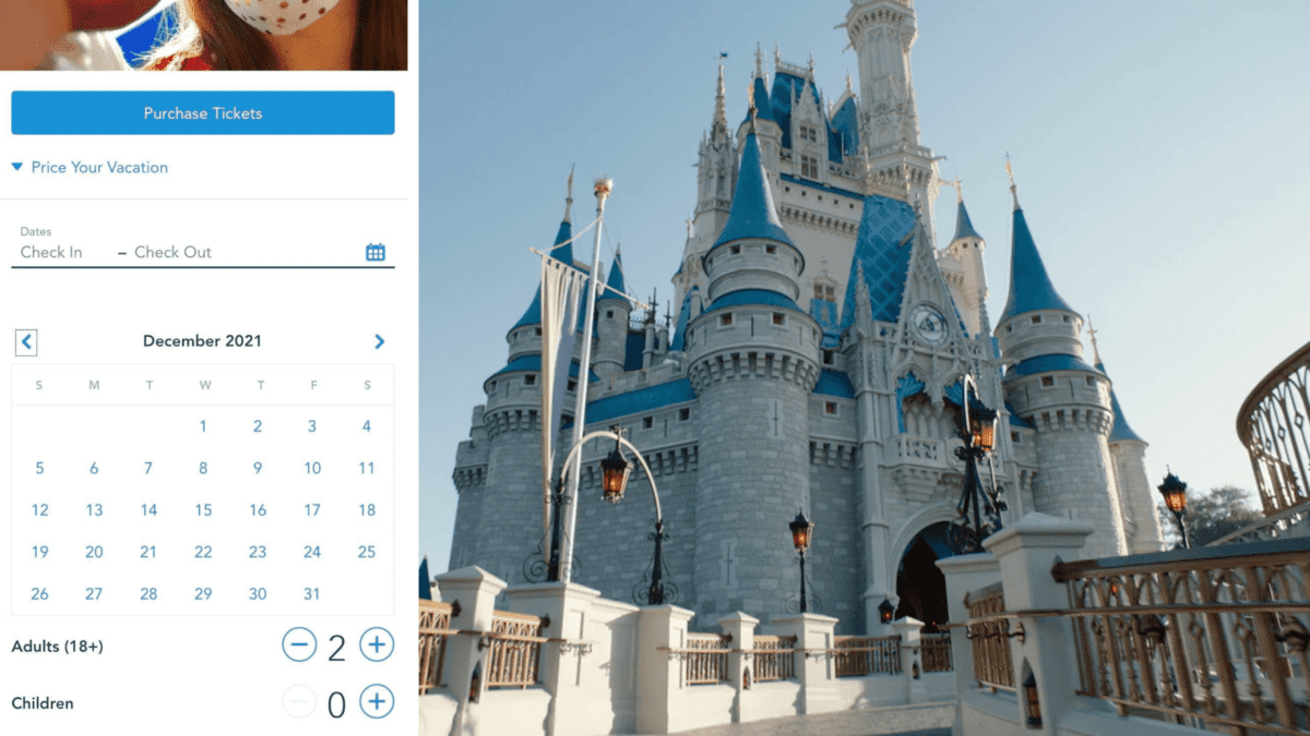 Disney Reservations Calendar (Left) Walt Disney World (Right)
