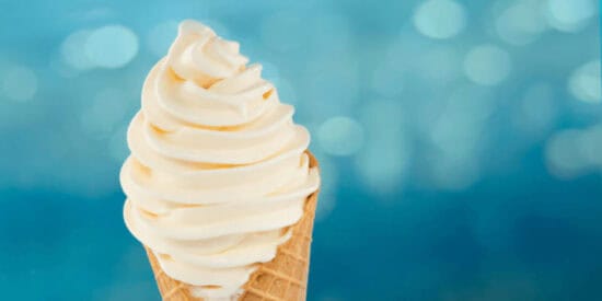 Soft-serve ice cream cone from the Refreshment Port at EPCOT
