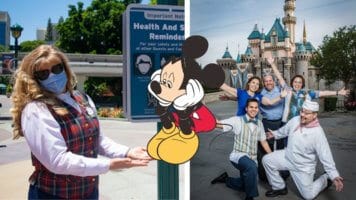 Disneyland Cast Members with a Sad Mickey in the Center