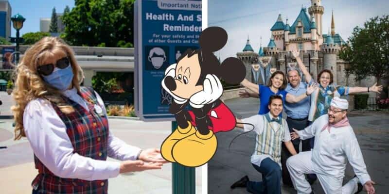 Disneyland Cast Members with a Sad Mickey in the Center