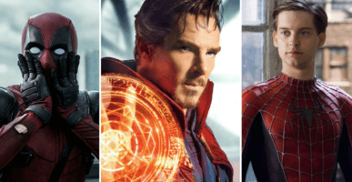 Ryan Reynolds (Left), Benedict Cumberbatch (Center) , Tobey Maguire (Right)