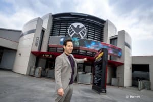 Paul Rudd is Standing in front of Avengers Campus