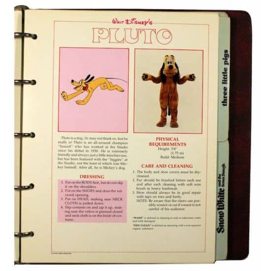 pluto Disney costume manual