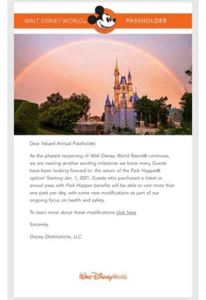Annual Passholder Email