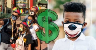 People wearing Masks with a Dollar Sign in the Center