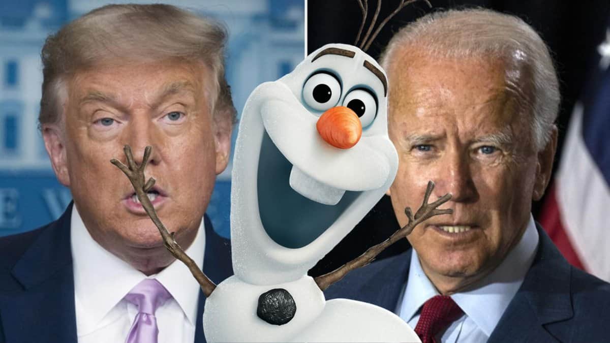 Donald Trump &  Joe Biden with Olaf in the Center