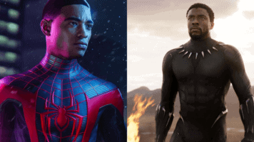 Spider-Man and Chadwick Boseman