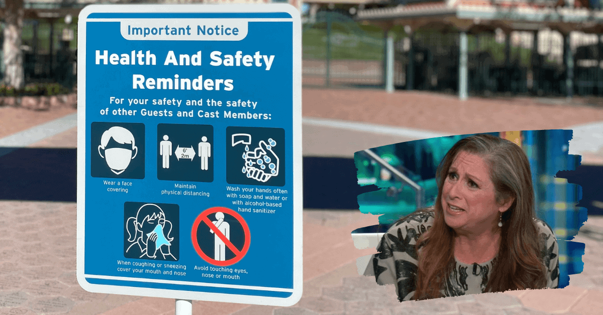 Abigail Disney and the signage of Health and Safety Reminders