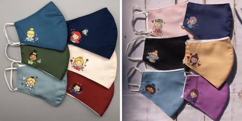 Disney Princesses' Colorful Cotton Masks