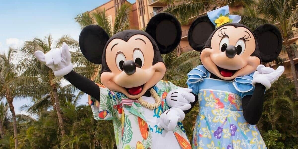Mickey Mouse and Minnie Mouse at Disney Aulani