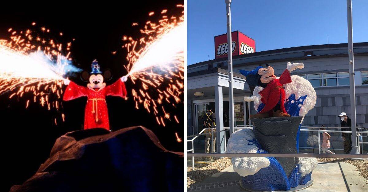 Sorcerer Mickey Mouse and a Lego store