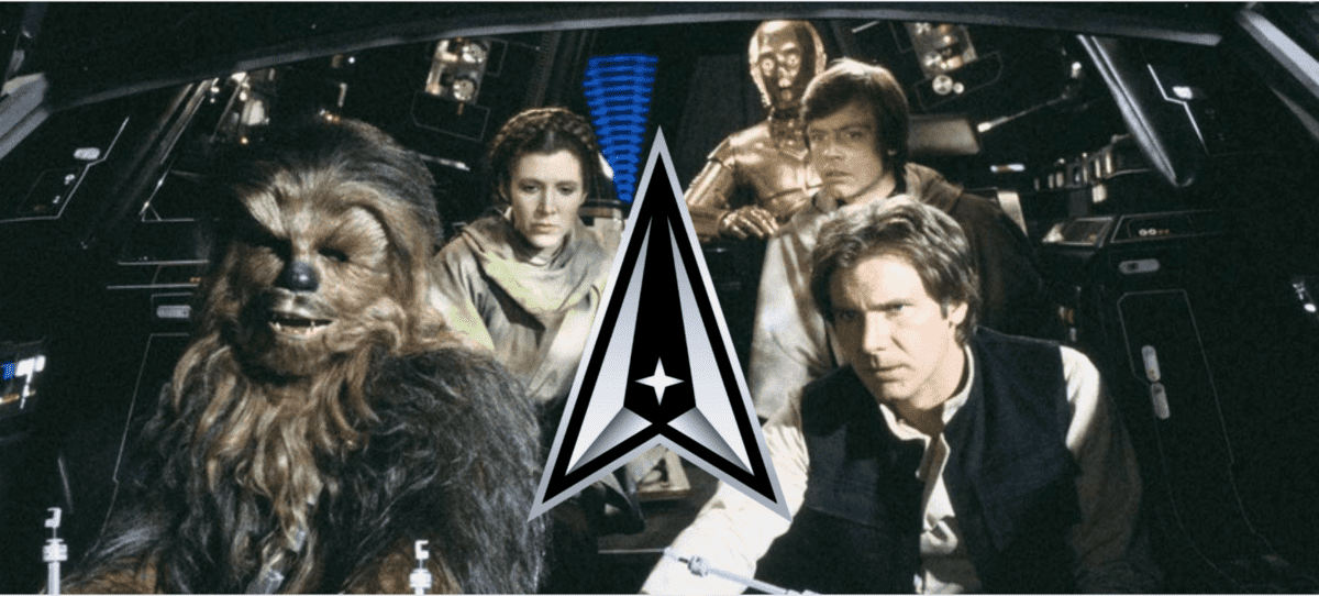 star wars millennium falcon space force logo