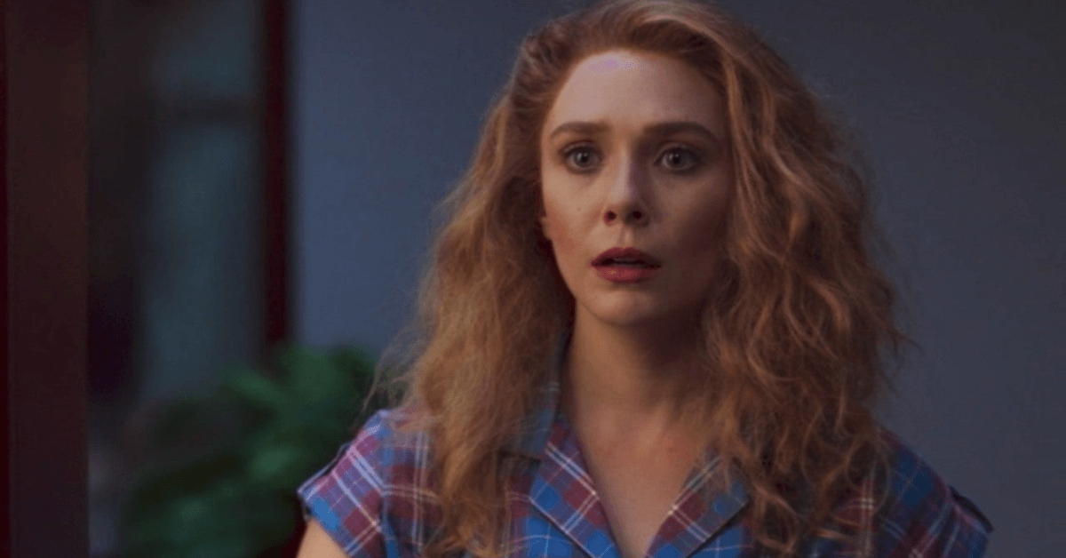 Elizabeth Olsen in a blue shirt