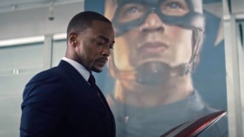 anthony mackie as sam wilson at captain america memorial