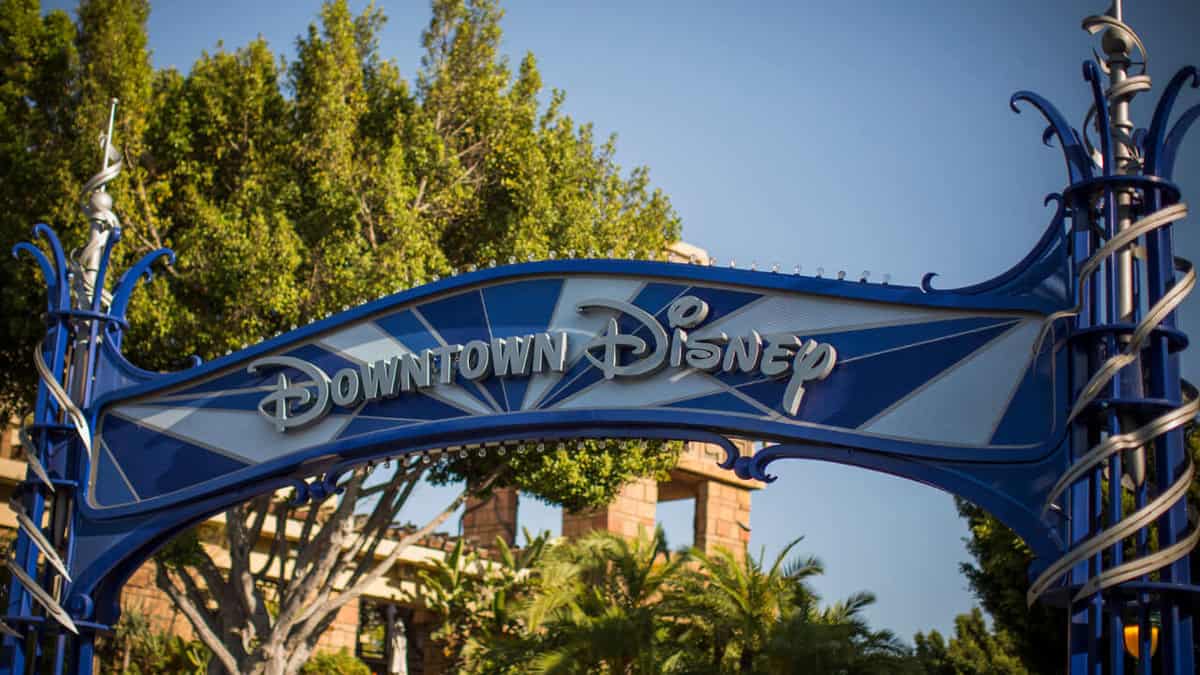 downtown disney entrance sign
