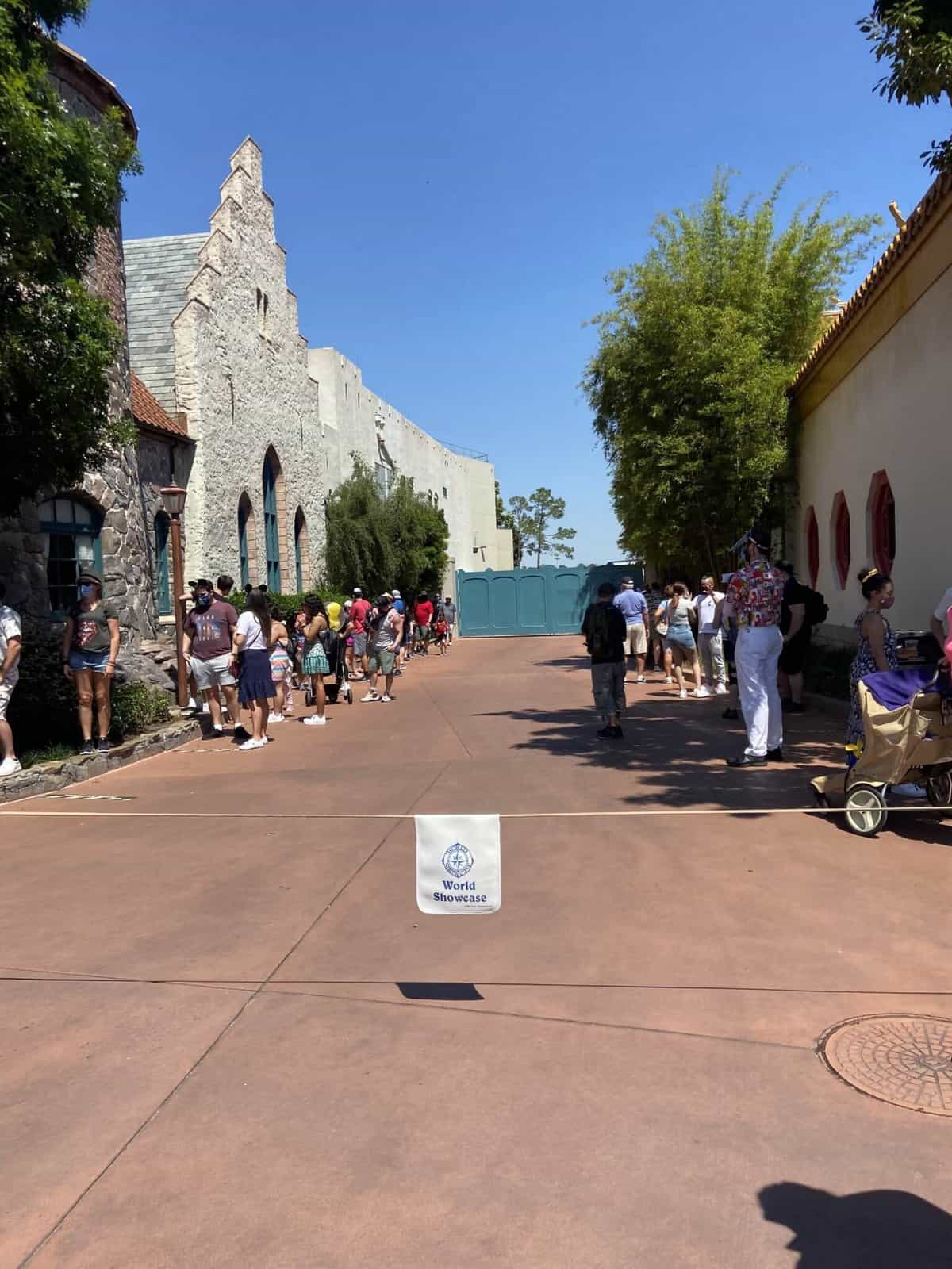 Line For Popular EPCOT Ride Stretches Around the World