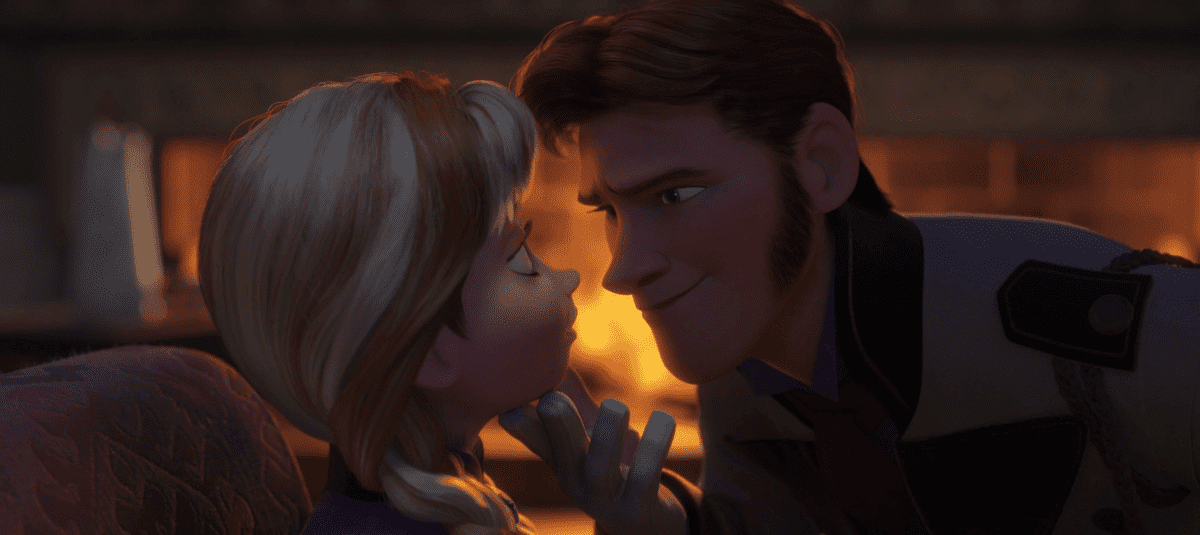 prince hans looks cruelly at Anna as she freezes to death.