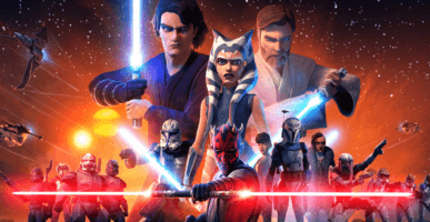 clone wars official image featuring anakin, obi-wan, ahsoka