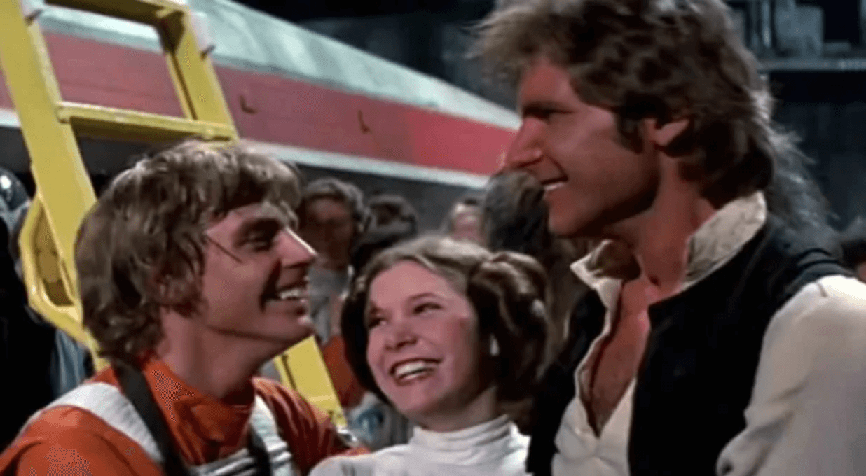 star wars a new hope luke leia and han (from left)