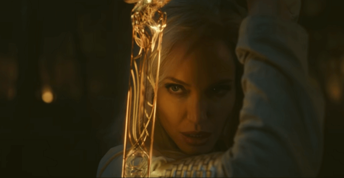angelina jolie as thena in the eternals