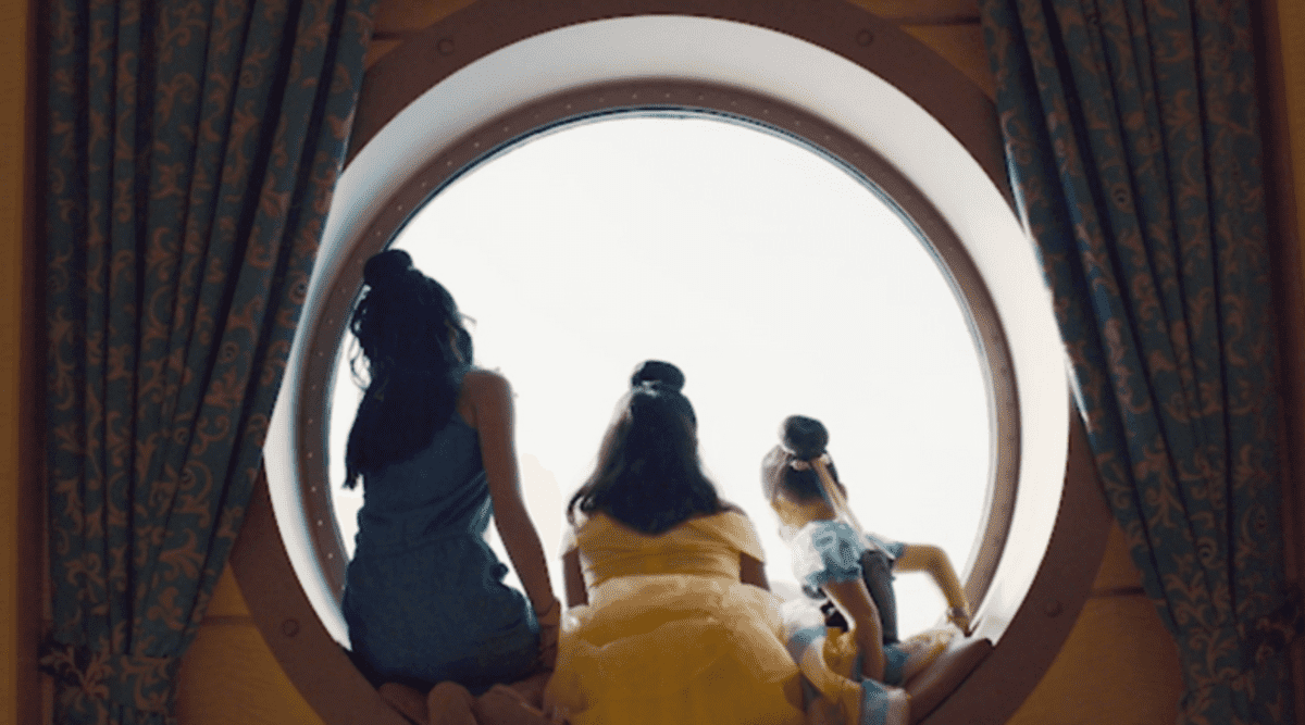 disney cruise line girls at porthole