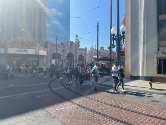 Avengers Campus Line in Hollywood Land
