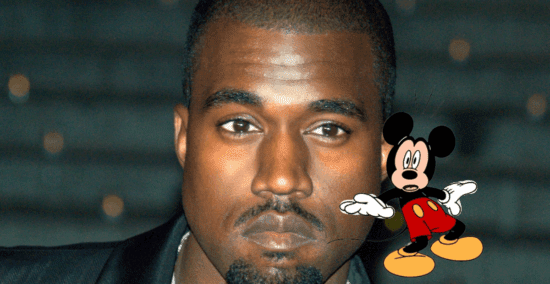 kanye west with a Mickey Mouse
