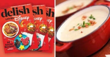 delish disney cookbook (left) epcot soup (right)