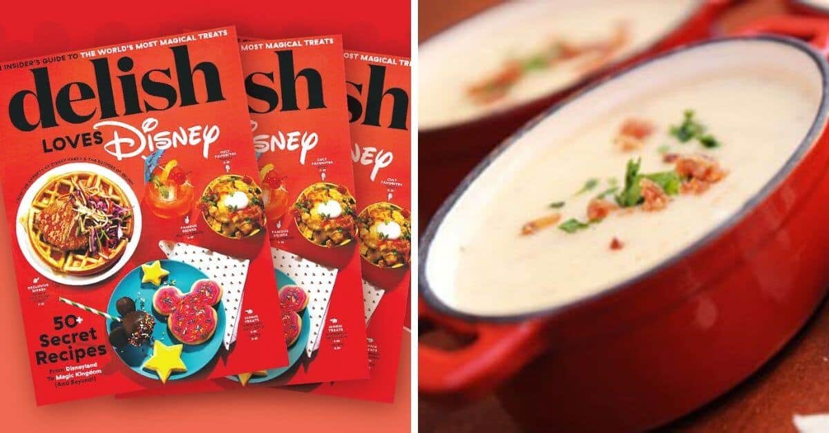delish disney cookbook (left) epcot soup (right)