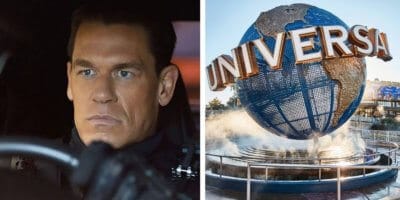 John Cena (left) Universal Studios sign (right)