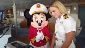 disney cruise line cast member with captain minnie