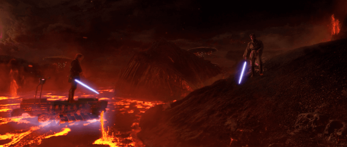 obi-wan and anakin on mustafar