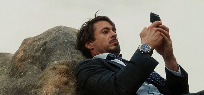 tony stark with cell phone
