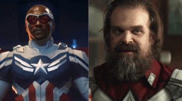 anthony mackie as captain america (left) and david harbour as the red guardian (right)