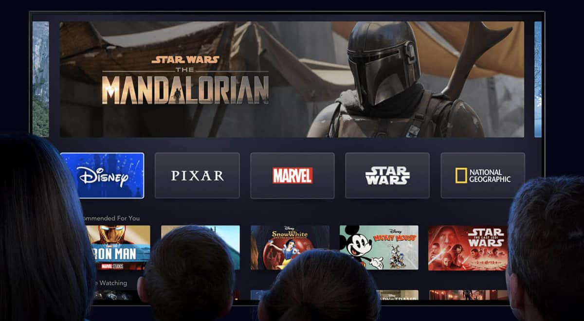 family watching disney plus