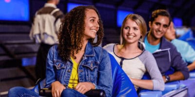 guests on space mountain at disney world