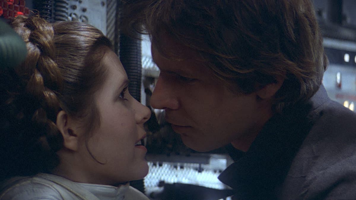 han and leia kiss star wars
