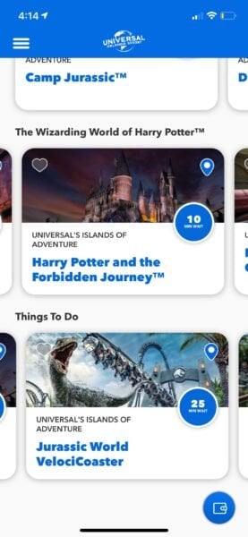 Universal app wait times