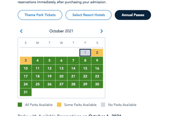 october 1 park pass calendar