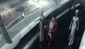 Kaminoans and Obi-Wan Kenobi on Kamino