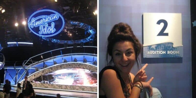 A woman standing in front of a store