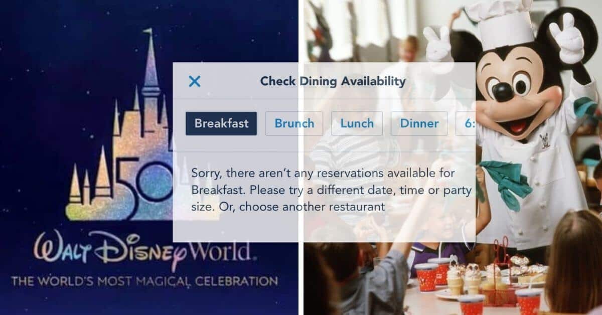 dining reservations disney world 50th