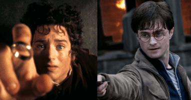 Frodo Baggins (Elijah Wood) left and Harry Potter (Daneil Radcliffe) right