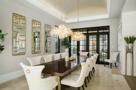 golden oak home dining room