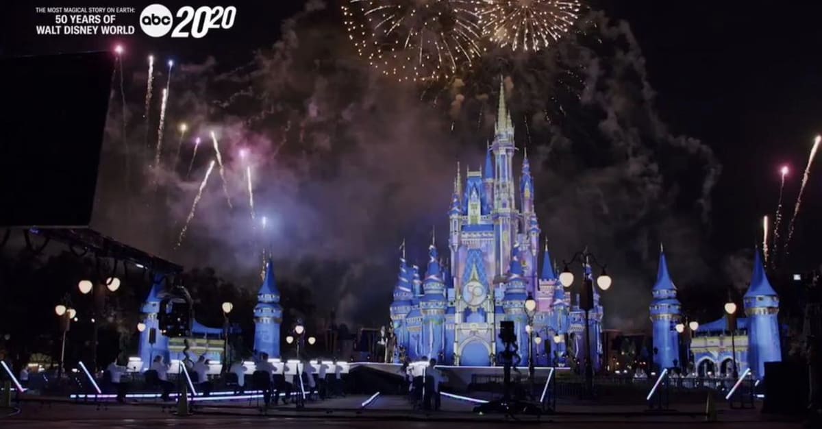 Walt disney world 50th anniversary Cinderella castle