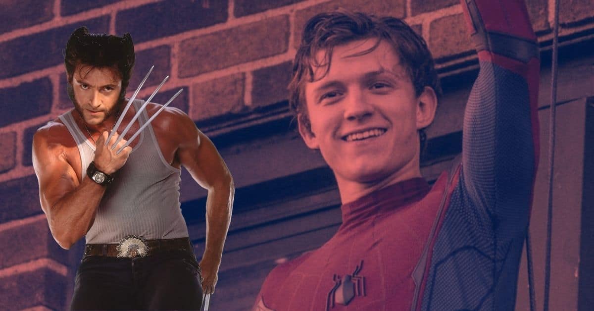 Hugh Jackman as Wolverine and Tom Holland as Spider-Man