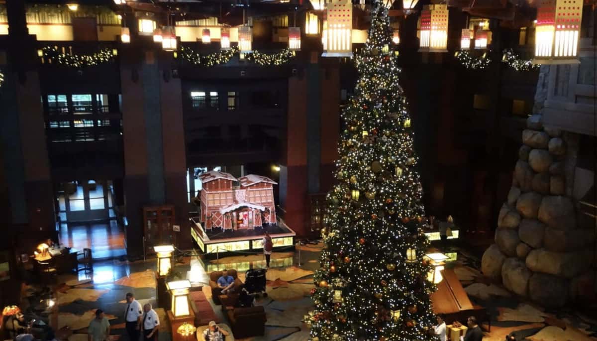 Christmas tree at grand californian hotel