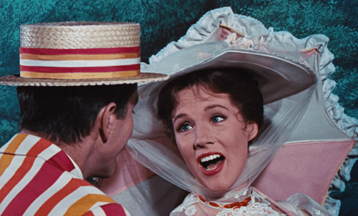 Mary Poppins looking at Bert